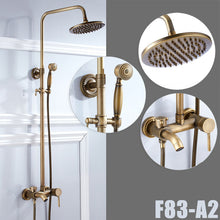 Load image into Gallery viewer, European luxury antique bath shower set with brass bathroom shower faucet and brass lifting shower set by cheap price shower set
